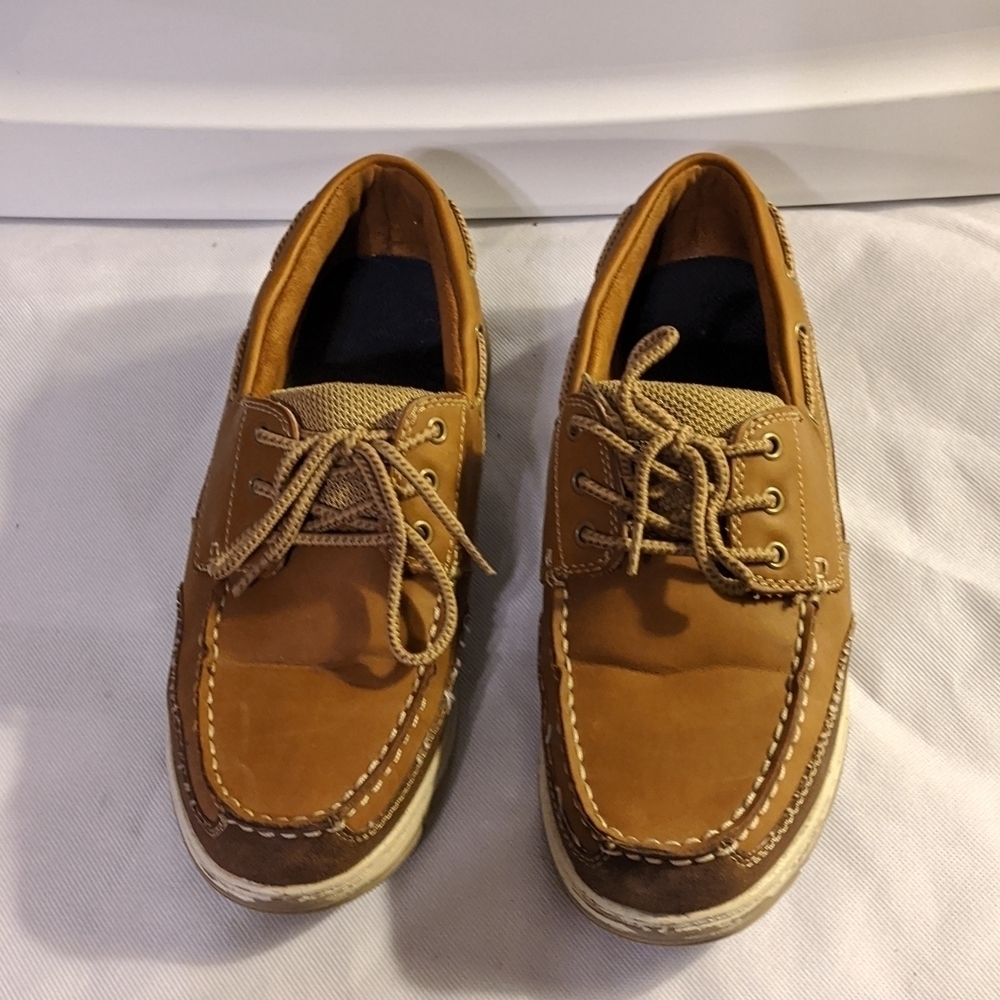 Croft and Barrow Boat Shoe Tan Slip On Leather/Manmade Loafer  - Men's s…